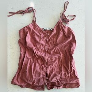 Abercrombie & Fitch Rosewood Button-Front Tie-Strap Cami